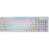 Fogruaden Hot Swappable Mechanical Keyboard, Light Gasket-Mounted, 102 Keys RGB Rainbow Backlit, Wir