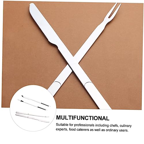 Set de 2 utensilios para barbacoa BESPORTBLE acero inoxidable miniatura 3