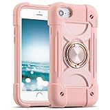 MARKILL Compatible with iPhone Se3/iPhone Se2, iPhone 6/6S Case,iPhone7/iPhone8 Case 4.7 Inch with Ring Stand, Heavy-Duty Military Grade Shockproof Phone Cover. (Pink)