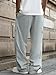 ZAFUL Casual Pants for Men Flat Pocket Cargo Pants Straight Leg Baggy Pants Street Pants Fashion Trousers L-Grey M