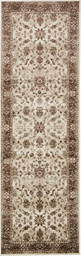 Unique Loom Rushmore Collection Traditional White Tone-on-Tone Cream Runner Rug (3' 0 x 9' 10)