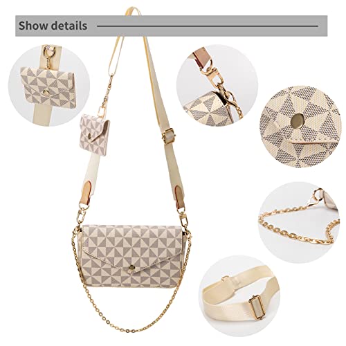 Small Crossbody Bags for Women Stylish Designer Purses White Messenger Bags Coin Purse including 2 Size Bag2