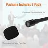 2 P ack Dual Earhook Face Microphone Headset Headworn Microphone Hanging Condenser Omnidirectional Mic for Sennheiser,3.5mm Screw Lock Plug with Windscreen and 1.5m Cable,Foldable,Black #3