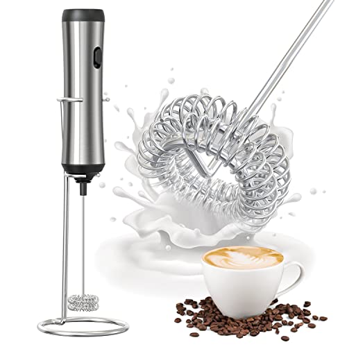 Rechargeable Milk Frother Handheld Electric Foam Maker, Stainless Steel Foam Maker Milk frother with...
