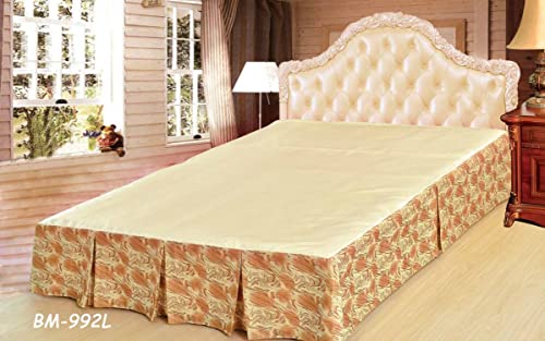 Tache Geometric Light Brown Smoke Bed Skirt, Full #TOP2