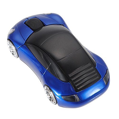 Microware Car Shaped Mouse Wireless Mouse Computer Mice with USB Receiver Blue