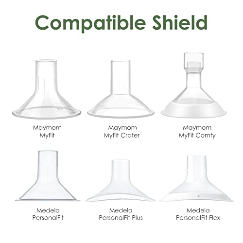 Image of Maymom MyFit 15mm Shield & Shield Converter Compatible with Zomee Pump Body, NCVI Connector, Selected Babybuddha Detachable Pump Body; Not Original Zomee Pump Parts; 2pc
