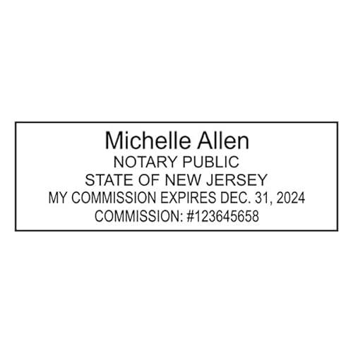 New Jersey Rectangular Notary Stamp | Official State Notary Stamp | Official Seals | Meets State Specifications (New Jersey, Rectangular Stamp)