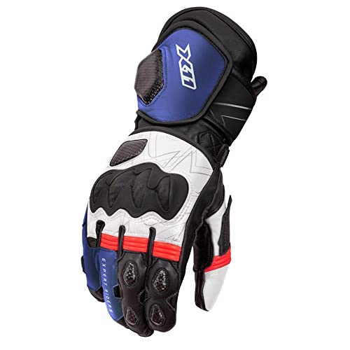Luva X11 Racer 2 Cano Longo em Couro Com Proteção Motociclista Motoqueiro Tricolor (GG, Tricolor)