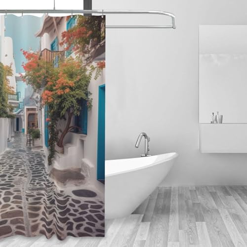 Rideau de douche anti éclaboussures pour sol sec rideau épais imperméable de 182 x 152 cm - 6