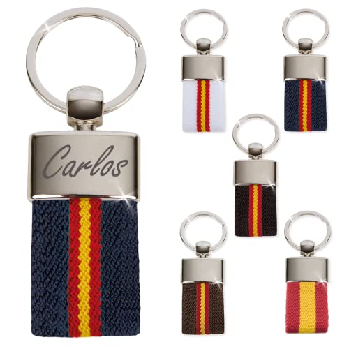 Porta-chaves personalizado bandeira de Espanha - presentes originais personalizados mulher, homem, casais, namorados, pai, dia do pai - gravado com nome, mensagem, porta-chaves originais