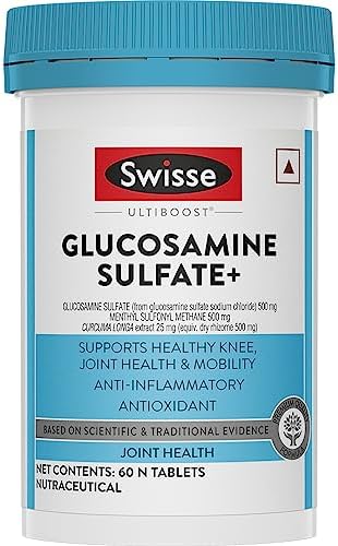 Swisse Glucosamine Sulfate+ (60 Serving Pack, Only One Tablet Per Serving) - Higher Absorption Glucosamine Supports Healthy Joints, Bones & Cartilage