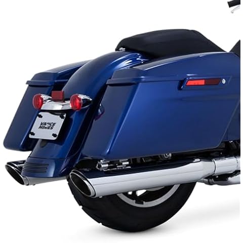 Vance and Hines 16672 Twin Slash Round 4in. Chrome Slip-On Exhaust for Harley Davidso -Touring-2017 and 2018 Models ONLY Cover