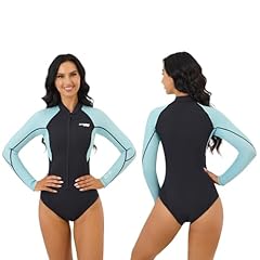 2mm Women Front Zip Aqua & Black