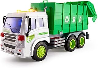 HERSITY Garbage Truck Bin Lorry Toys for 3+ Years Old Boys, Rubbish Trucks Dustcart Toy Cars with Lights and Sounds, Kids Gifts age 4 5 6 Children Girls