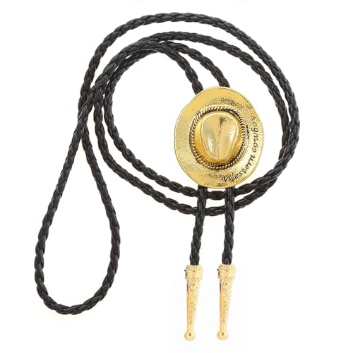 Image of Cowboy Bolo Tie for Men, Vintage Cow Skull Bolo Tie Necklace Native American Necktie for Men Women
