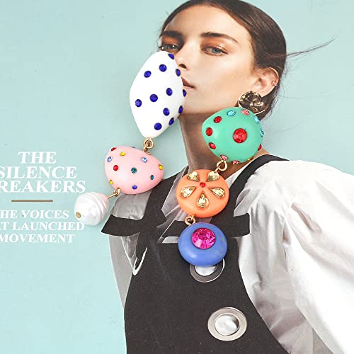 Colorful Earrings Asymmetrical Statement Dangle Earring Long Aesthetic Candy Color Earrings Acrylic Jewelry for Women4