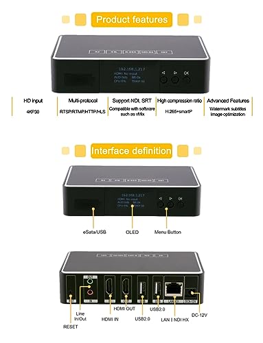 Miniatura 5 de Waypondev Link Pi Enc1-V3 4k Ndi Hdmi Encoder Decoder, Support Srt Rtmp Rtsp Http Onvif Hls Transmission, 1080p Hd Video Encoder For Youtube Facebook Twitch Live Broadcasting
