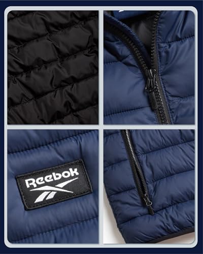 Image of Reebok Boys Winter Coat - Lightweight Insulated Puffer Jacket - Wind & Water Resistant Quilted Hooded Winter Jacket for Boys