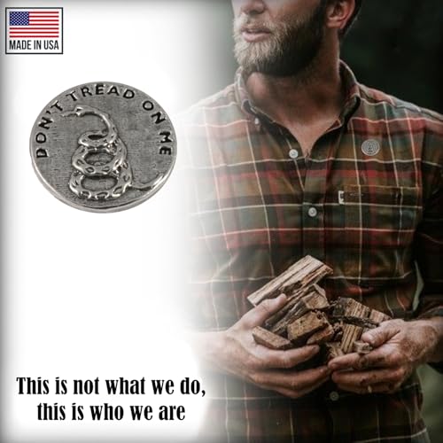 Don’t Tread on Me Pin, Pewter, 1 Inches, 100% Handmade in the USA, Gadsden Flag, Rattlesnake, Patriotic, Realistic, Metal, Lapel, Hat, Brooch, Gift, Jewlery, Over 3100 Unique Designs