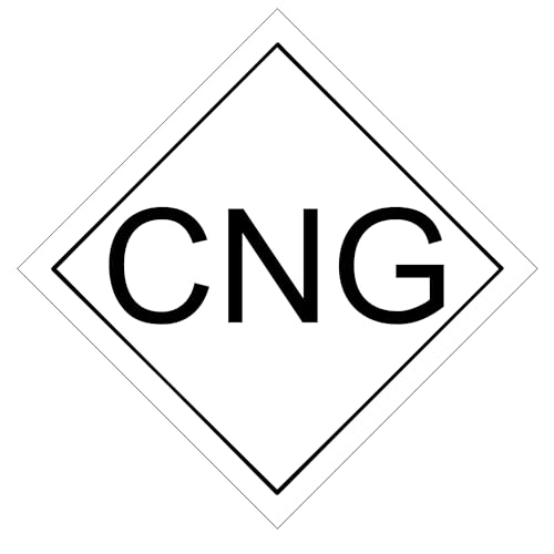 Image of Print Experts CNG Stickers Front Side Gumming for Car, Bus, Trucks Scratch Resistant Vinyl Standard Size 3.5x3.5 Inch Pack of 4 Pcs