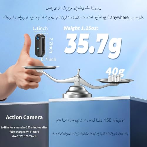 4K Action Camera, 128GB Sports Camera IPX7 Waterproof with 120° Wide Angle, Wearable Body Cam with 10+ Accessories for Motorcycle, Diving, Cycling & Vlogging