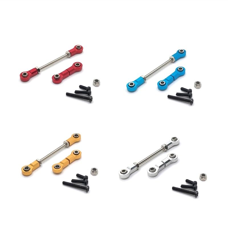YNIGYSCEK Metal Servo Link Rod Steering Link Rod for Wltoys K969 K979 K989 284131 Mini-Q Mini-Z Mini-D 1/28 RC Car Upgrade Parts(Red)