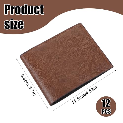 MAQUITA 12 PCS Leather Bifold Wallets for Men,Men’s Wallet Bulk for DIY Engraving,With money clip,card holder2