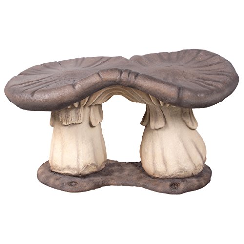 Design Toscano Ne160013 Massive Mystic Mushroom Sculptural Outdoor Garden Bench Statue, Full Color Finish #TOP20
