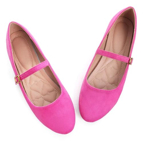 Image of LUXINYU Women's Slip on Flats,Classy Round Toe Solid Classic Mary Jane Ballet Dance Shoes Soft Comfortable PU Flat Shoes