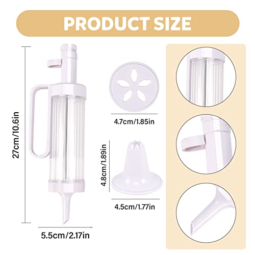 Frosting Piping Kit Cookie Press Gun Multifunction Dessert Decorating Syringe Set Cake Decorating Gun Icing Dispenser Biscuit Maker Machine With 3 Cake Scraper 12 Cooking Decorating Discs 6 Icing Tip #TOP5