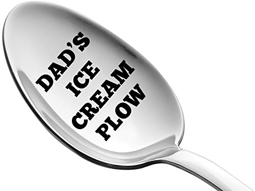 Weenca Engraved Spoon Dad s Ice Cream Plow Gift for Dad Sturdy Stainless Steel Ice Cream Spoon Best Dad Gifts for Beloved Dad s who Adore Ice Cream