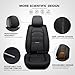 Geamoi Universal Leather Car Seat Covers, Full Set Seat Covers for Cars Trucks SUV Pick-up, Black Waterproof Automotive Seat Covers Protectors Include Front and Rear (Black)
