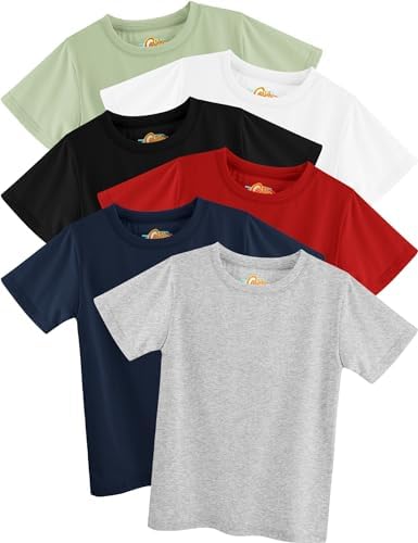 男の子シャツ6枚セット半袖幼児男の子TシャツクルーネックTシャツコットンベーシックTシャツサマートップス子供Tシャツ2-10 Yサイズ