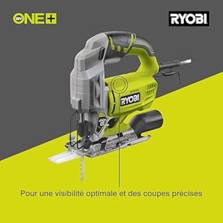 RYOBI - Scie Sauteuse 500W RJS750-G – Mouvement Pendulaire, Soufflerie Active, Changement Lame Sans Outil – Découpe Bois et Métaux