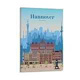 HOANGJUN Poster auf Leinwand im Vintage-Stil, Motiv: Reise nach Hannover, Kunstposter, ästhetische, moderne Wandkunst, Heimdekoration, Gemälde, Rahmen, 60 x 90 cm