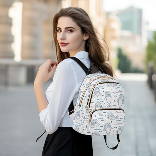 Exnundod Mochila feminina mini, moderna, mochila de viagem, leve, casual, bolsa de ombro, Lindas ond