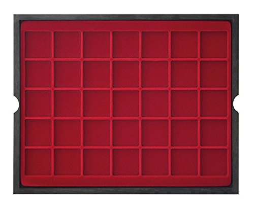 Lindner 2494-5 kasetka z prawdziwego drewna CARUS (do monet o średnicy do 36 mm)