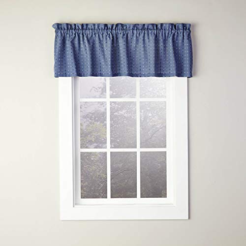Skl Home By Saturday Knight Ltd. - P7165310013V09 Hopscotch Window Curtain, Valance, Denim 13.00" X 58.00" #TOP27
