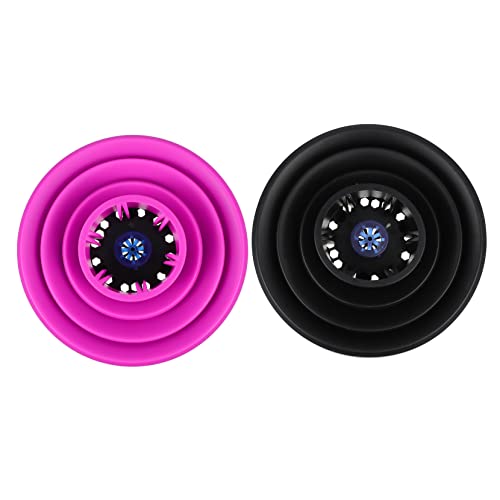 SHERCHPRY 1Pair Folding Hair Dryer Diffuser Silicone Blow Dryer Attachments for Even Heat Distribution Convenient Storage and Versatile Styling for All Hair Types
