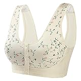 clearence Sales Compression Bra Post Surgery Reduction Women Daily Bra Wireless Post-Surgery Bra Front Closure Easy Close Sports Bras Convenient Front Button Lingerie Sports Bra Beige L