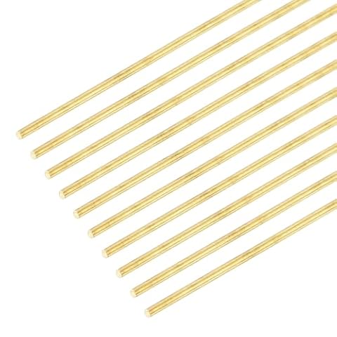 DMiotech 20 sztuk 2 x 300 mm mosiężne pręty, okrągłe pręty mosiężne do samodzielnego spawania pręta mosiężnego pręta tokarskiego modelu wału samolotu statku samochodowego