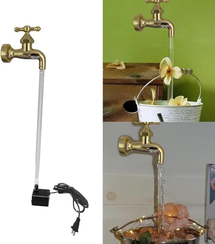 Floating Faucet Fountain - Magic Flowing Spout Watering Can for DIY Yard Art - Recirculating Water Feature for Garden Decor