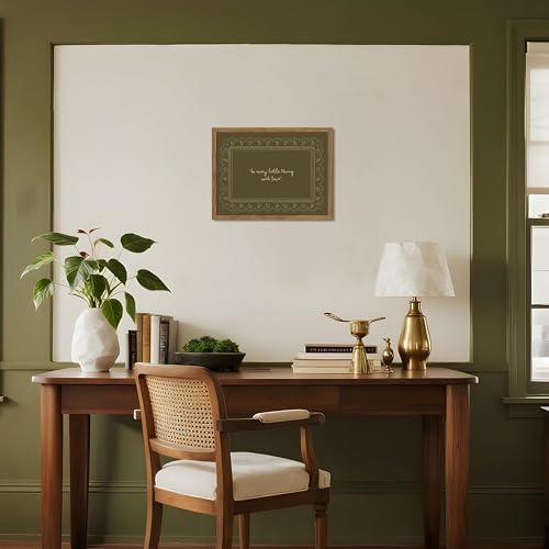 Framed Vintage Inspirational Wall Art, Do Every Little Thing with Love Quote Canvas Wall Decor Painting, Dark Green Christian Bible Verse Poster Print Picture for Living Room Bedroom 12x16 Inch by WLHARTT - Used condition - Image 7