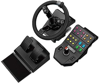 Logitech G Farm Simulator Heavy Equipment Bundle (2nd Generation), Steering Wheel Controller for Farm Simulation 22 (or Older), Wheel, Pedals, Vehicle Side Panel Control Deck for PC
