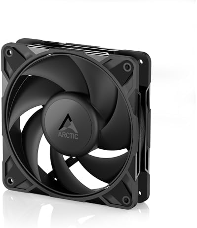 ARCTIC P12 Pro - Powerful Premium Fan, 120 mm PWM Fan, 600-3000 RPM, 0 RPM <5% PWM, Fluid Dynamic Bearing, 4-Pin - Black