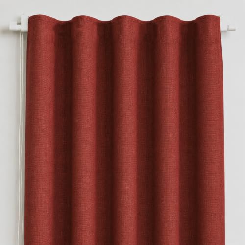 Image of FRESH FROM LOOM Jute Light Block 10 ft Parde | 10 ft Door Curtains for Slider Track | Non-Ring Curtains | Non-Ring Curtains | S-Wave Pleat | Door parda | Parde (Size - 10ft, Orange,1pc)