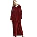 Produktbild Comcrib Damen Bademantel Langer Morgenmantel Nachtwäsche Durchgehender Reißverschluss Warme Nachtwäsche Winter Lange Robe Sauna Mantel Mit Kapuze