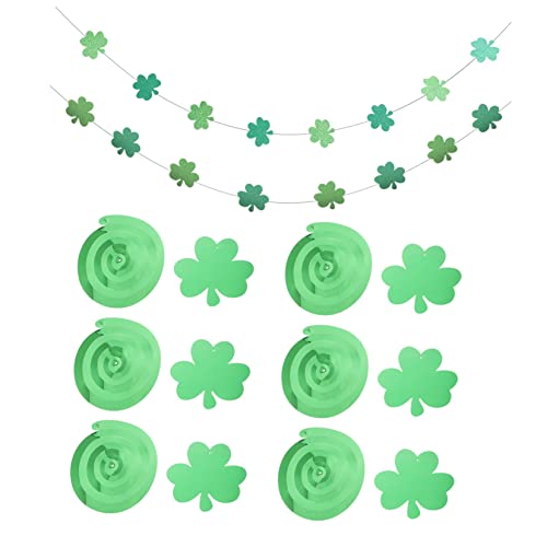 TOPBATHY Fotoornament 8St Kleeblattdekoration mit vier Blättern glitzerndes grünes Kleeblatt Patricks Day Gastgeschenke Ornament irische Verzierung Layout-Dekore Anhängerdekoration Party