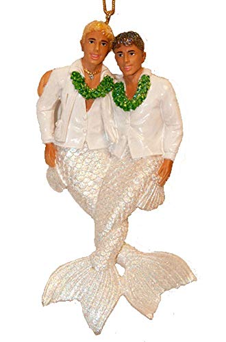 December Diamonds Happy Together Grooms Merman Christmas Ornament Gay Wedding
